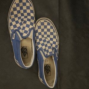 blue checkered vans